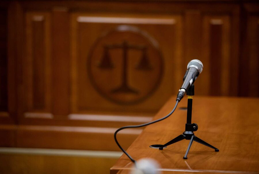 Microphone in a court room