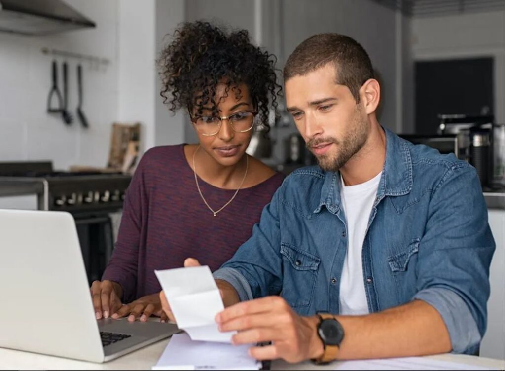 Customers read a utility bill